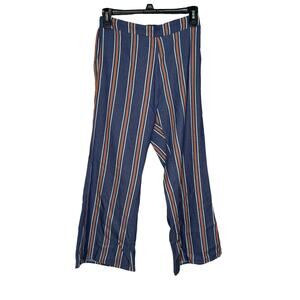 Saltwater Luxe Womens Pants Striped Retreat Crop Striped Pull On Flare Indigo XS